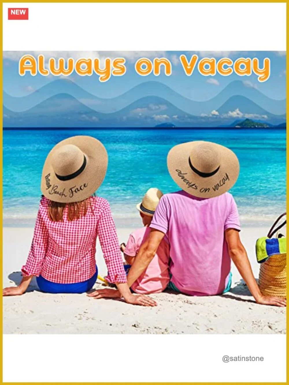 6 Pack Straw Sun Hats: Embroidered, Foldable, Large Brim, Adjustable, for Beach